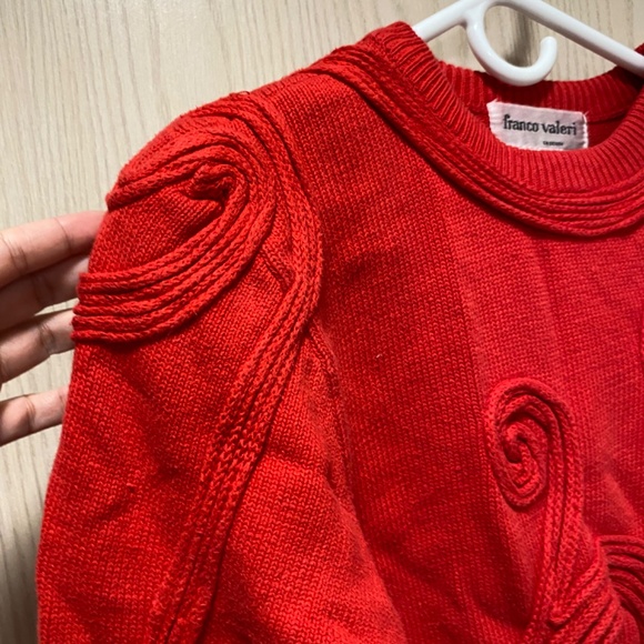 Vintage Franco Valerie Size S Women’s Red Cotton Pullover Sweater - Picture 6 of 11